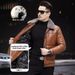Haining Genuine Men Top Layer Cowhide Oil Wax Short Slim Fit Down Liner Leather Jacket Gray Mink Collar Coat Trendy_desvips.com