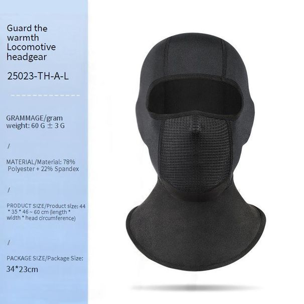 Thermal Fleece Balaclava For Winter Cycling - Windproof & Breathable Motorcycle Helmet Liner - Unisex Riding Face Mask (Black, One Size)_desvips.com