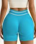 Women's Seamless Color Block Yoga Shorts Tight Peach Butt Lifting Sports Outerwear Fitness Running Pants_desvips.com