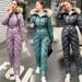 Women's Winter Ski Suit - Thermal Insulated One-Piece Jumpsuit, Water-Resistant Polyester, Slim Fit (Black, Coffee, Dark Grey, Green, White, Pink)_desvips.com