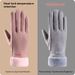 Women’s Winter Touchscreen Gloves – Fleece-Lined Windproof & Warm For Cycling, Driving & Outdoor (Black/Pink/Grey/Khaki, Embroidered Design)_desvips.com