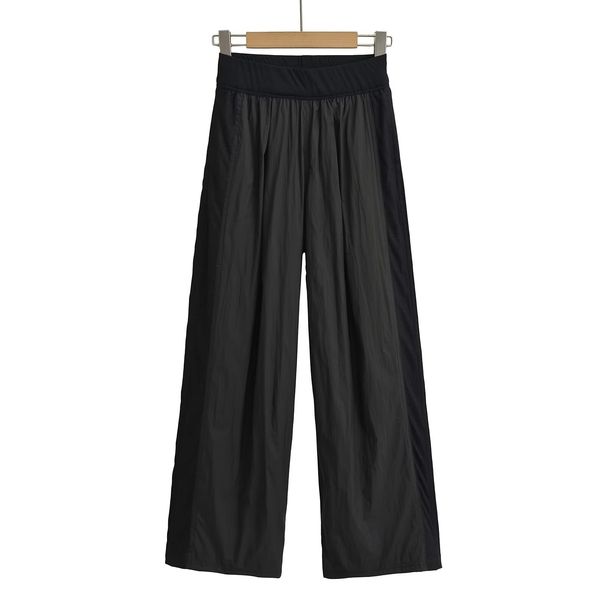 RenMou Summer Tennis Women's High Waist White Sunscreen Wide Quick Drying Mesh Splicing Yoga Fitness Loose Straight Leg Pants Exclusive Supply_desvips.com