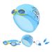 Children's outdoor swimming goggles suit Pu cloth dolphin swimming cap nose clip earplugs waterproof anti-fog swimming goggles three-piece set_desvips.com