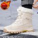 Unisex Waterproof Snow Boots For Couples - Winter Thermal Slip-Resistant Outdoor Shoes With Fleece Lining (Black/White/Beige, Sizes 36-44)_desvips.com