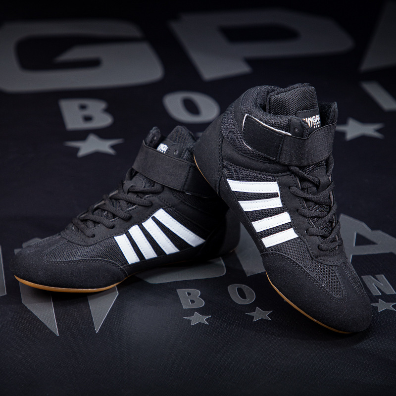 professional Boxing Shoes Competition Training Men Wrestling Shoes Fight Fighting Sanda Weightlifting Squat Shoes Women Gym Anti-slip_desvips.com
