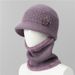 Women Winter Warm With Fleece Thick Knitted Wool For Middle-aged Elderly Mothers And Grandmothers Cotton Hat_desvips.com