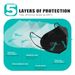 LEMENT 50-Piece KN95 Black Face Mask With 5-Layer Filter And ≥95% Cup Dust Safety Protection_desvips.com