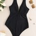 2026 New Cross Strap Deep V Neck Backless Metal Decoration Slim Sexy Swimsuit_desvips.com