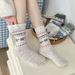 001 Thick Autumn Winter New Selon Island Wool Japanese Style Yarn Snowman Thickened Warm Pile Socks_desvips.com