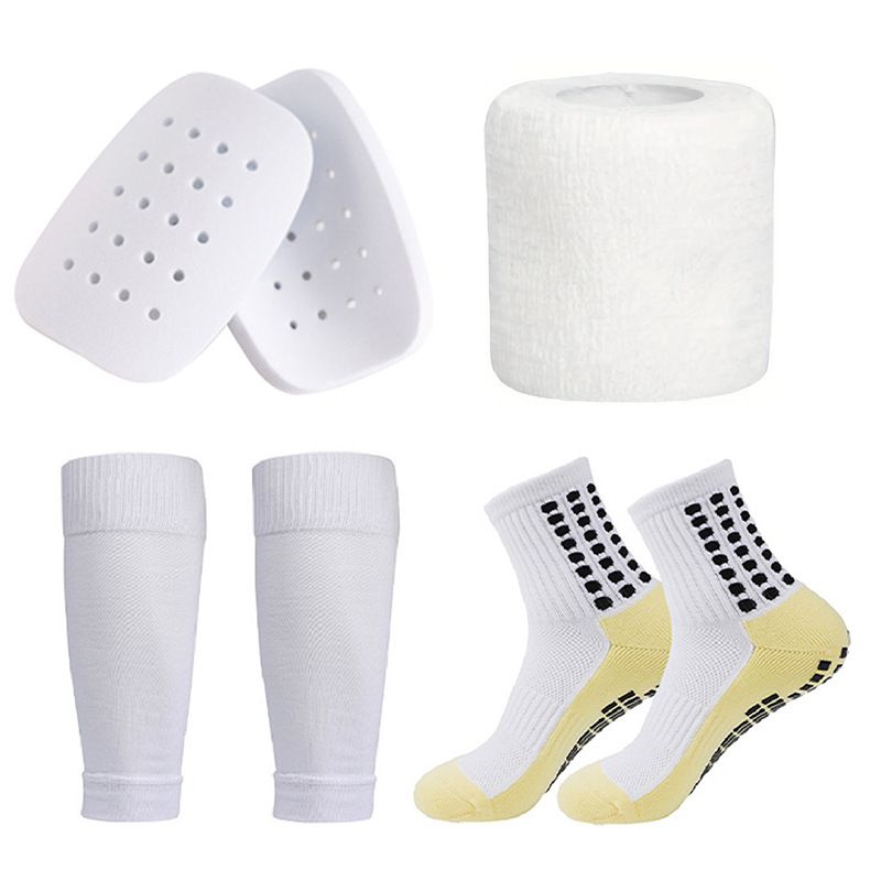Sports & Outdoor Adult Thickened Short Tube Football Socks Shin Guard Strap Set Men And Women Football Sports Glue Football Non Slip Socks_desvips.com