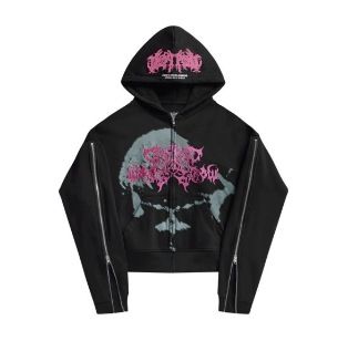 Hoodie Printed Hooded Cardigan With Arm Zipper Casual Loose New Hot Sale_desvips.com