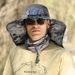 Large Brim Sun Hat Outdoor Leisure Fan Hat Solar Strong Wind USB Rechargeable Mountaineering Hiking Summer Hat_desvips.com
