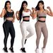 Women's High-Waisted Yoga Set With Built-in Bra - Breathable Workout Outfit For Summer - Seamless Tummy Control Leggings & Sports Top_desvips.com
