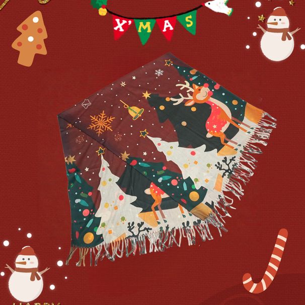 European American Autumn Winter Christmas New Year Series Scarf Japanese And Korean Women's Fashionable Elegant_desvips.com