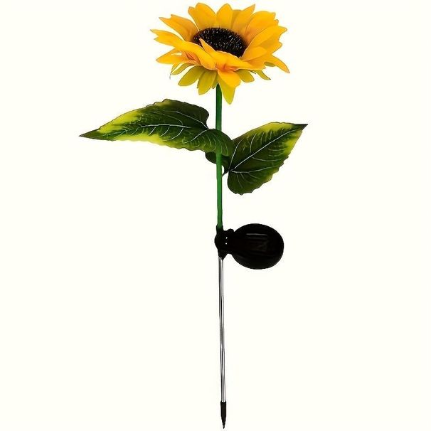 Solar-powered Sunflower-shaped Outdoor Artificial Flower Lawn Decor Light_desvips.com