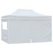 White Foldable Party Tent - Sturdy Steel Frame, Waterproof PVC-Coated Oxford Fabric, UV-Resistant, 4 Side Panels_desvips.com