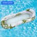 Inflatable Pool Lounge With Canopy Reclining Backrest Foldable Floating Bed With Storage Net Multi-Position Sun Shade_desvips.com