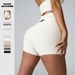 Women’s Clothing Three Point Sports Shorts Back High Waist Hip Peach Quick Drying Fitness Yoga Shorts For Women_desvips.com