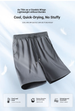 Summer Thin Men's Sporty Loose Fat Black Ice Silk Cropped Shorts_desvips.com