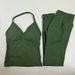 Women's Sports Yoga Tank Top And Long Bottom Set Running Tights Fitness Clothing Set_desvips.com
