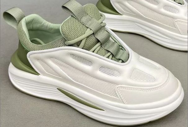 Summer Platform Daddy With A Pair Of Breathable Mesh Athleisure Men's Little White Hipster Shoes_desvips.com