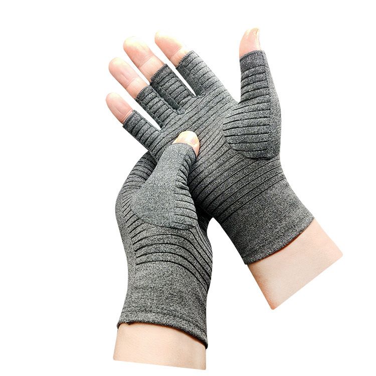 Cycling Gloves copper ion copper fiber compression gloves nursing pressure training rehabilitation half finger gloves_desvips.com
