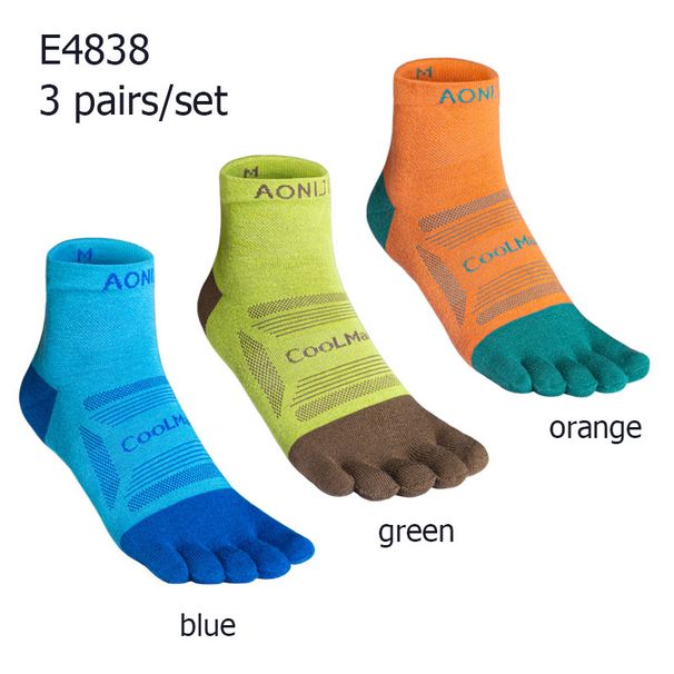 3 Pairs/Set AONIJIE E4838 Unisex Upgraded Athletic Running Quarter Five Toe Socks Marathon Toesocks For Race Tranning_desvips.com