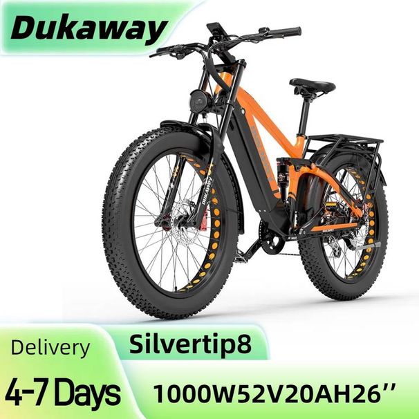 Dukawey Silvertip8 1000W 26” E-Mountain Bike 52V 20Ah Battery_desvips.com