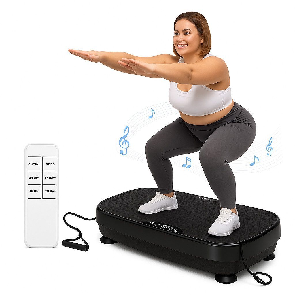 Vibration Plate With 9 Training Programs And 199 Intensity Levels 200 W Full-body Workout Programs Bluetooth Remote Control And Speakers_desvips.com