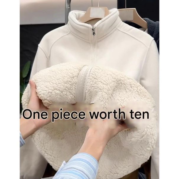 Women's New Style Fleece Jacket - Autumn & Winter Thickened Lamb Wool Lined, Warm Inner Layer For School Uniforms & Raincoat Liners_desvips.com