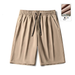 Summer Thin Men's Sporty Loose Fat Black Ice Silk Cropped Shorts_desvips.com
