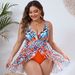 2024 New Women's Sexy Backless Fashion Printed Mesh Splicing Plus Size Swimsuit_desvips.com