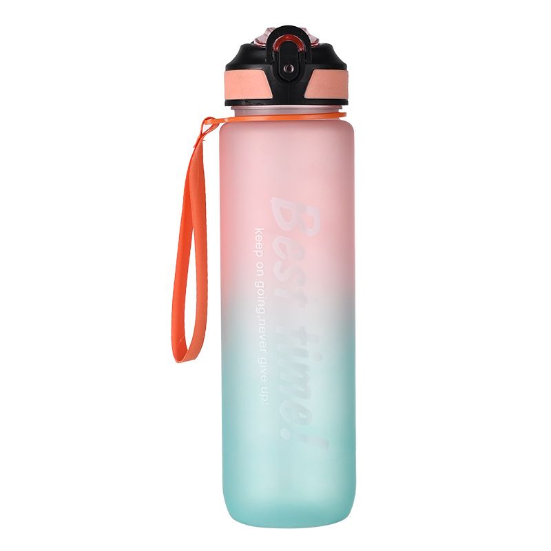 Gradual change color plastic water cup portable large capacity kettle sports fitness plastic cup_desvips.com
