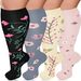 Sports Socks Plus Size Floral Series Compression Socks High Elasticity Fitness Running Calf Socks_desvips.com