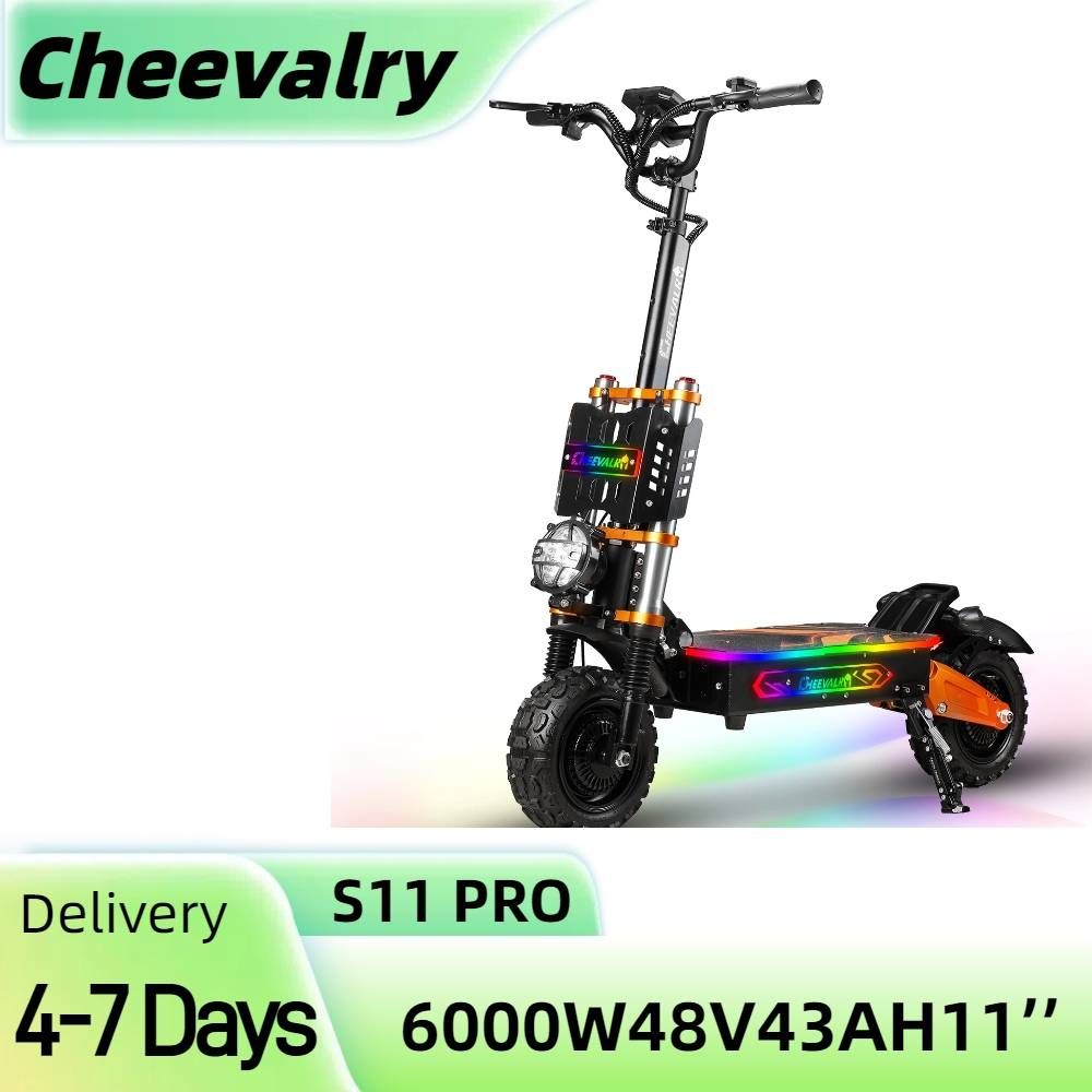 Cheevalry S11 PRO 6000W Off-Road Electric Scooter 48V 85KM/H 11" Adult E-Scooter_desvips.com