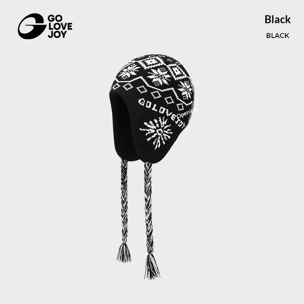 001 Golejue New Ski Knitted Hat Outdoor Climbing Cycling Hiking Windproof Warmth Cold Fleece Lined Thickened Ear Protection_desvips.com