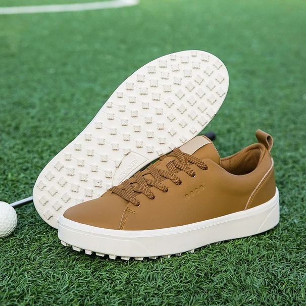 New Men's Casual Sport Lightweight Anti-slip Board Comfortable Loose Laced Golf Rubber Upper Training Shoes_desvips.com