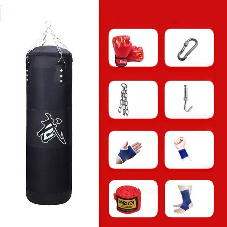 Hanging Punching Bag Set - Lightweight Hollow Training Sandbag For Boxing, MMA, Taekwondo & Fitness (Includes Hooks & Chains)_desvips.com