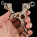 Alloy Slingshot Silvery Multi-purpose Slingshot 9.1*10*1 Cm Suitable For Outdoor Competitions, Fitness Shooting, Hunting, Fishing And Games_desvips.com