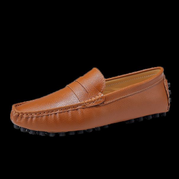 Fashion Design Custom Hand Made Men Slip On Loafer Moccasin Casual Shoes Big Size Genuine Leather Shoe_desvips.com