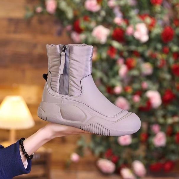 Snow 2024 New Winter Martin Thickened Cotton Shoes With Plush Warm And Anti Slip Short Boots For Women_desvips.com