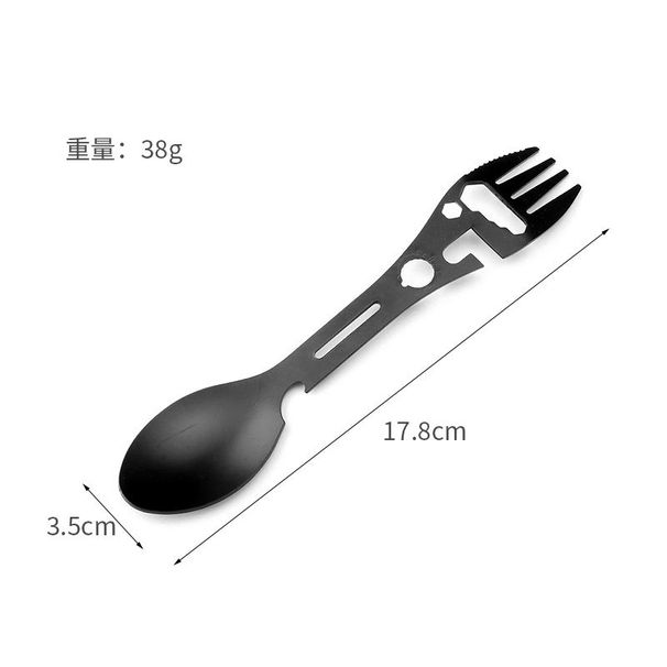 Outdoor Camping Cutlery Multifunctional Folding Spoon Combination Bottle Opener Portable Knife Fork_desvips.com
