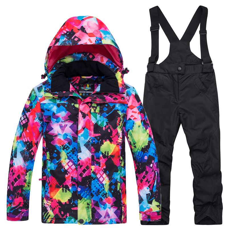 PeakGo PeakGo New Children's Suit Boys Girls Outdoor Thickened Warm Ski Clothes Two-Piece Set_desvips.com