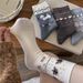 Autumn Original Wool For Women Color-Block Retro Fair Isle Mid-Calf Winter Japanese Style Cashmere Warm Slouch Socks_desvips.com