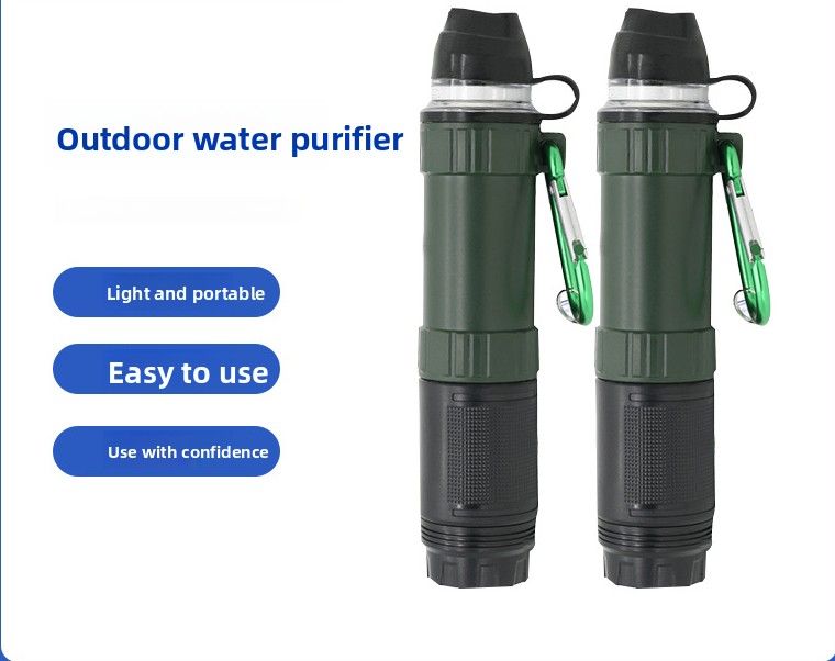 Portable Outdoor Emergency Camping Personal Ultrafiltration Water Purifier With Straw Filter Survival Tool_desvips.com