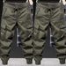 001 Army Green Cargo Spring Autumn Trendy Loose Jogger Outdoor Hiking Tactical Men American Style Casual Pants_desvips.com