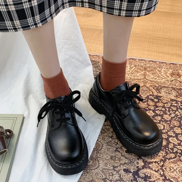 Japanese School Uniform Shoes Jk Student Women Kawaii Lolita Soft Round Toe Lolita Platform Mary Jane Shoes 240627_desvips.com