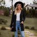 New women's clothing women's brushed pit strip solid color long-sleeved women's cardigan jacket_desvips.com