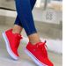 Thick Sole Mesh Breathable Casual Single Lace Up Round Head Solid Color Sports Women's Shoe_desvips.com