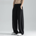 Zhuangji Summer Thin Men's Trendy Wide-Leg High Waist Floor-Length Nine-Point Straight Casual Pants Loose Fit Trousers_desvips.com